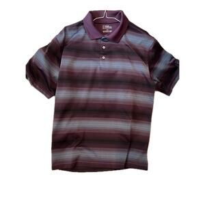 PGA Tour Burgundy Gray Golf Shirt Mens L